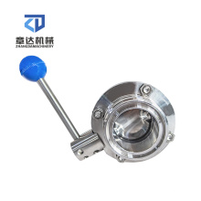 Sanitary butterfly valve manual spanner threaded/clamp/weld/flange fluid/powder factory price  3/4''-8''